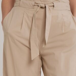 Athleta Beige Tie-Waist Trousers